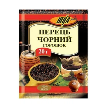 Перець ЮНА чорний горошком 20г