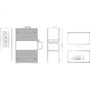 Промышленный коммутатор Huigu HG800-FE308 8-портовый 100 Мбит/с на DIN-рейку, для видеонаблюдения