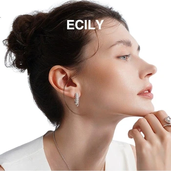 Серьги-гвоздики ECILY серии Dazzling Love из серебра S925 с жемчугом, женские