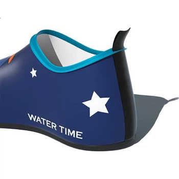 WATERTIME / Пляжная обувь Shuichuan для детей, мальчиков и девочек, для дайвинга, прогулок по пляжу, хождения по воде, отслеживания ручьев, нескользящая, устойчивая к порезам, синий динозавр, размер 5XS