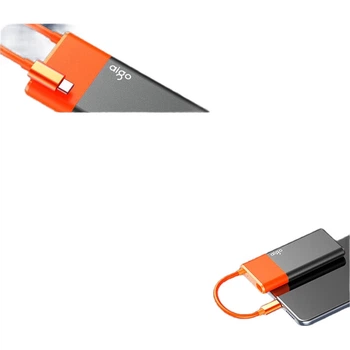 Портативний твердотільний накопичувач (PSSD) Aigo 500 ГБ, S11 Type-C USB 3.2, швидкість читання до 520 МБ/с, вбудовані кабелі для прямого підключення телефону