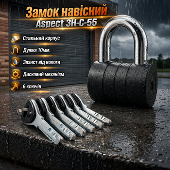 Замок навесной Aspect ЗН-С-55 6 кл. открытый