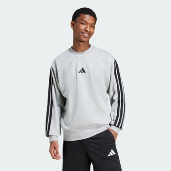 Мужской свитшот Essentials 3-Stripes Fleece adidas JE6308 (2XL) серый (4067905845217)