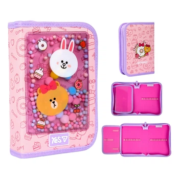 Пенал школьный 1 отделение с 1 отворотом Yes HP-03 Line Friends Always Together 533731