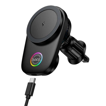 Автотримач Hoco HW36 Electric Rotating 4.5-7.0 inch Magnetic Ring Wireless 15W