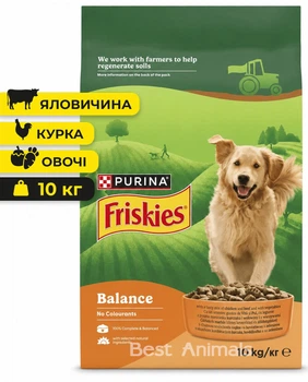 Сухий корм для собак Purina Friskies Dog Balance Пуріна Фріскіс з куркою, яловичиною та овочами 10 кг (7613031395491)