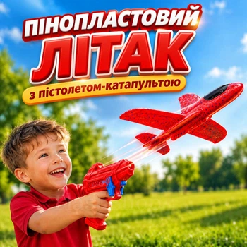 Іграшковий пінопластовий літак із пістолетом-катапультою, планер для запуску, дитячий набір для активних ігор