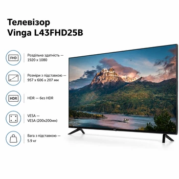 Телевізор Vinga L43FHD25B