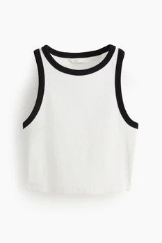 Майка з бавовни H&M 1049251027c68 XS біла (100014111)