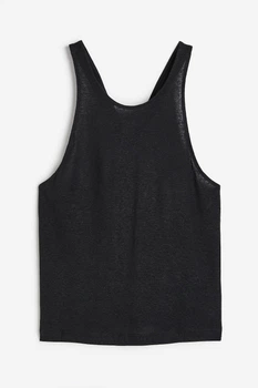 Майка в составе со льном H&M 1182592001c63 XS черная (100014354)