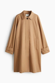 Тренч из хлопка H&M 1252159001c68 S бежевый (100014041)