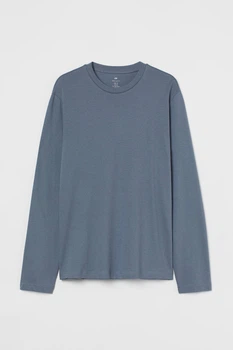 Лонгслів з бавовни H&M 1029317002c67 M блакитний (100013724)