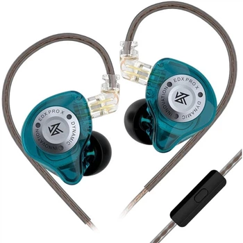 KZ EDX PRO X (Cyan, Micro) – Динамічні Hi-Fi Навушники для Кришталевого Звуку