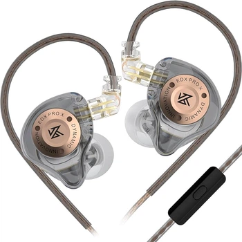 KZ EDX PRO X (Gray, Micro) – Динамічні Hi-Fi Навушники для Кришталевого Звуку