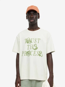 Футболка relaxed fit H&M 1162392001c68 L белая (100014158)