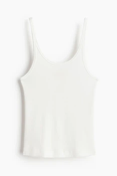 Майка в рубчик H&M 1228390001c67 M біла (100013684)