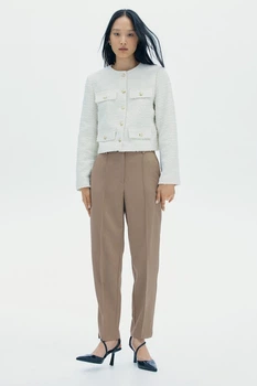 Брюки в составе с вискозой H&M 1240226002c68 36 бежевые (100014375)