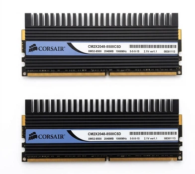 Оперативная память Corsair Dominator 4GB (2x2GB) DDR2 1066MHz PC2-8500 CL5 2.1v Б/У