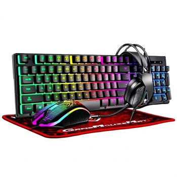 Игровой комплект геймерский Gaming Combo 4-in-1 T-Wolf TF-400 клавиатура мышь наушники коврик