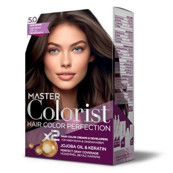 Фарба для волосся Master Colorist 5.0 Світло-коричневий 2x50 мл+2x50 мл+10 мл