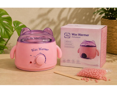 Воскоплав для депиляции баночный Wax Warmer Professional детский дизайн Котик Розовый