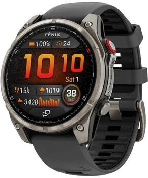 Смарт-годинник Garmin fenix 8 Pro 47mm AMOLED Sapphire Titanium with Graphite/Black Silicone Band (010-03198-11 GARMIN)