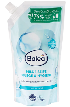 Ніжне рідке антибактеріальне крем мило Balea Pflege & Hygiene, запаска 500 мл