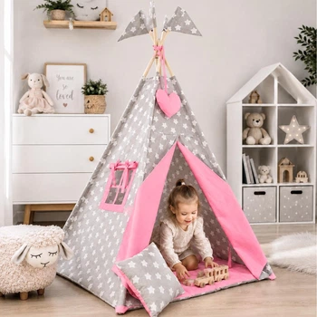 Палатка-Вигвам Звездочки-пряники 110х110х180см розовая WIGWAMHOME