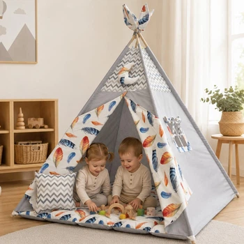 Большая Палатка-Вигвам WIGWAMHOME Перья 150х150х200см светло-серая