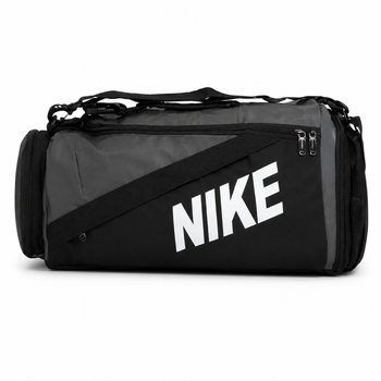 Спортивна сумка Nike ТР6702, чорна з сірим, дорожня сумка Nike, сумка для тренувань Nike