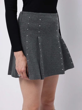 Юбка мини осенняя женская Colin's CL1075488ANM L Anthra Melange (8684112825717)