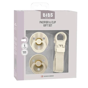 Подарочный набор пустышки и держатель для соски) BIBS Colour Pacifier & Loop Clip Gift Set Latex