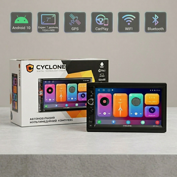 Автомагнитола Cyclone MP-7086A V3 ANDROID 10 2/32Gb 4 ядра Car2/32Gb 4 ядра CarPlay\Andrroid Auto GPS Wi-Fi Андроид 2 Din 7 дюймов