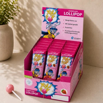 Леденец с ксилитом miradent XyliPOP (клубника), 50 шт/упаковка