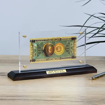 Подарункова банкнота ONE BITCOIN з золотим блиском – унікальний сувенір для криптоентузіаста Гранд Презент ГП600076