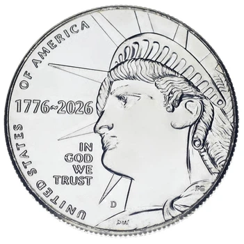 Монета США 50 центів 2026 UNC D 250 років незалежності США - Статуя Свободи (1776-2026)
