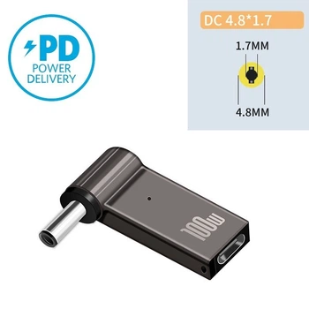 Переходник Type-c на DC (4.8 х 1.7), переходник для зарядки ноутбука type-c to dc (0311)