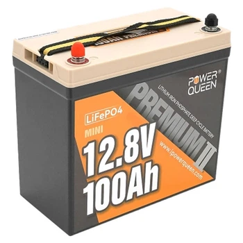 Аккумуляторная батарея Power Queen LiFePO4 12.8В 100А•ч Mini 1280Вт•ч