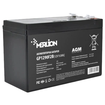 Аккумуляторная батарея MERLION AGM GP1290F2B 12В 9А•ч
