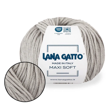 Lana Gatto Maxi Soft, Светло-серый №20741 - пряжа 50 г / 90 м, 100% шерсть мериноса экстрафайн, для свитеров, кардиганов, шапок, шарфов