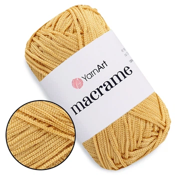 Пряжа YarnArt Macrame Крем №155, полиэстеровый шнур 2 мм, нитка для вязания крючком и спицами, полиэстер 100%