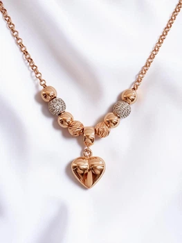 Золоте кольє «Серце та кульки» (45см) кол013302-2