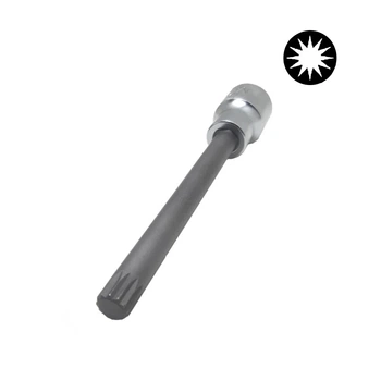 Бита длинна 6-ти гранная Toptul в головке под 1/2" Spline M12