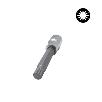 Бита длинна 6-ти гранная Toptul в головке под 1/2" Spline M14