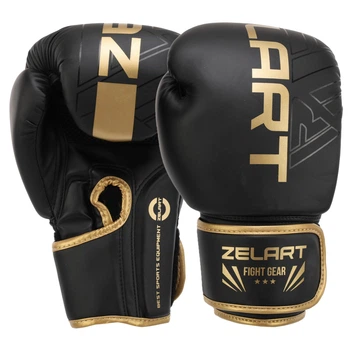 Перчатки боксерские PU Zelart BO-7519 черный, размер 14 oz