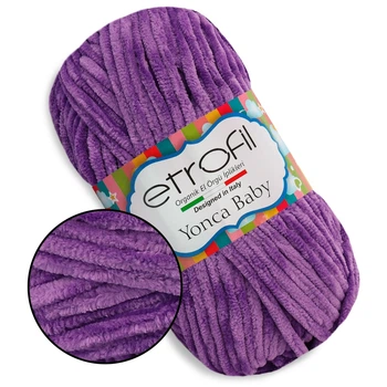 Пряжа плюшевая Этрофил Йонка Беби, Etrofil Yonca Baby, Сирень №70608, 100 г/120 м, полиэстер, для вязания спицами и крючком, для игрушек, пледов
