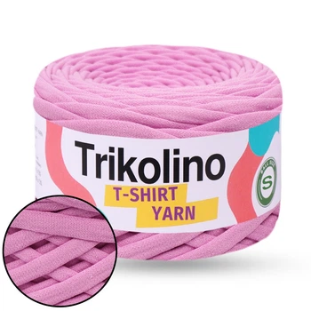 Трикотажная пряжа Trikolino 7-9mm S, Розовый, 30м, для вязания корзин, ковриков, сумок, косметичек, Триколино
