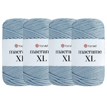 Упаковка YarnArt Macrame XL, Блакитний №133, шнур поліестеровий 3мм, 4шт, для сумок, макраме і декору - 130 м/250 г, 4 мотки