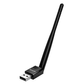 Беспроводной USB Wi-Fi адаптер Hoco HI37 для компьютера и ноутбука с внешней антенной Черный