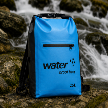 Герморюкзак водонепроницаемый 25 л герметичный Water Proof Bag TY-7563 синий-черный
